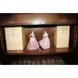 A pair of Coalport "Age of Elegance" figurines