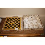 A Brazilian clay chess set