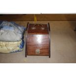 An Edwardian mahogany coal box