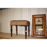 An Edwardian dressing stool with needlepoint uphol