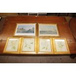 A collection of various decorative prints in gilt frames