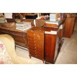 A mahogany eight drawer music chest