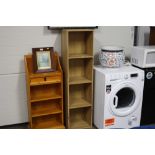 A set of laminate open fronted bookshelves