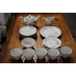 A Franconia floral decorated porcelain teaset