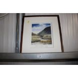 A framed watercolour entitled "Stream in the Grampians Scotland" signed K McGovan