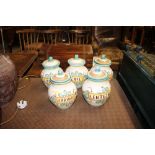 Five continental pottery storage jars