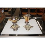 A Kaban plated four piece Art Deco teaset