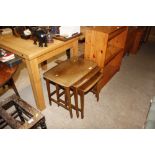 A 1960's / 70's walnut nest of occasional tables