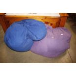 A pair of large bean bags