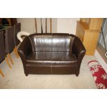 A leather two seater settee