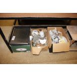 Three boxes of glass and china