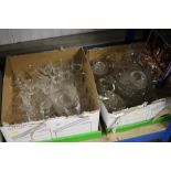 Two boxes of miscellaneous glassware