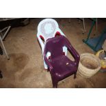 Four children's plastic chairs