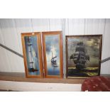 Four various oil paintings of boats