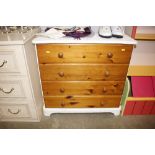 A pine chest fitted four drawers