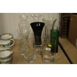A miscellaneous collection of glass vases