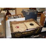 A quantity of 78rpm records, cassettes, CD's etc.