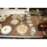 A quantity of various plated ware to include entre