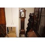 A modern mahogany cased chiming grandmother clock