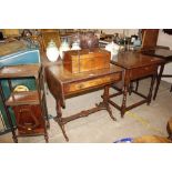 A 20th Century mahogany and cross banded sofa tabl