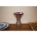 A signed Stuart Fletcher glass baluster vase with