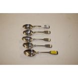 Five silver teaspoons