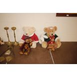 Two Harrods Teddy bears; and two Barringtons collector's bears