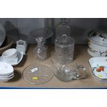 A quantity of glassware including biscuit barrel,