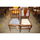 A mahogany slat back chair; and one other mahogany chair