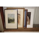 After Lionel Edwards, steeplechasing print and various other equestrian pictures