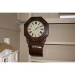 A 19th Century mahogany and brass inlaid drop dial