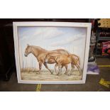 Peter Ansell, study of Suffolk Punch mare and foal