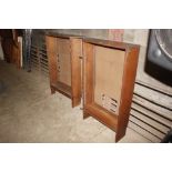 A pair of oak open fronted bookcases