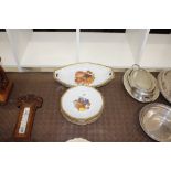 A part Saxonia porcelain dessert set; and an Empre