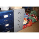A three drawer filing cabinet