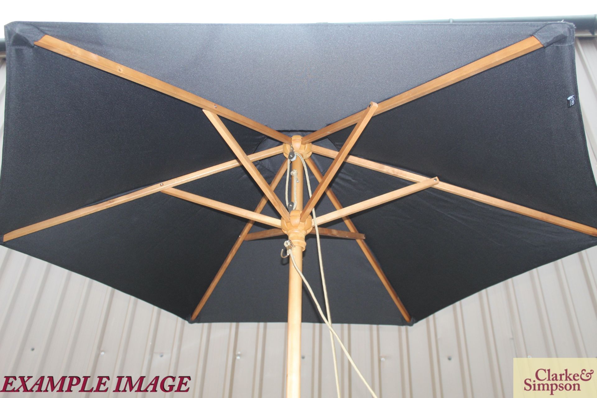 5x Sturdi 2m black parasols. No bases. - Image 3 of 4