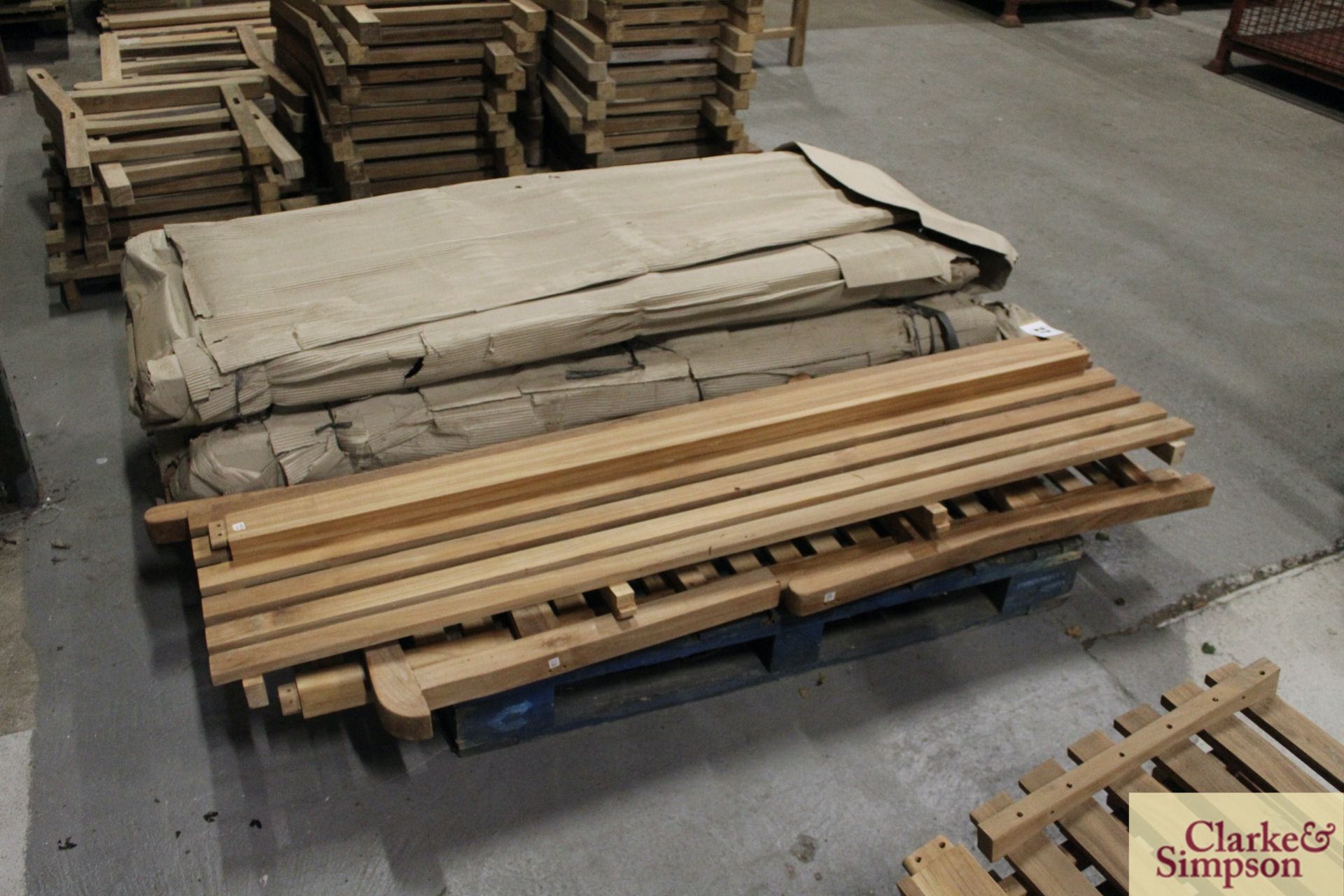 3x Teak 6ft garden benches, ready for assembly. - Image 3 of 3