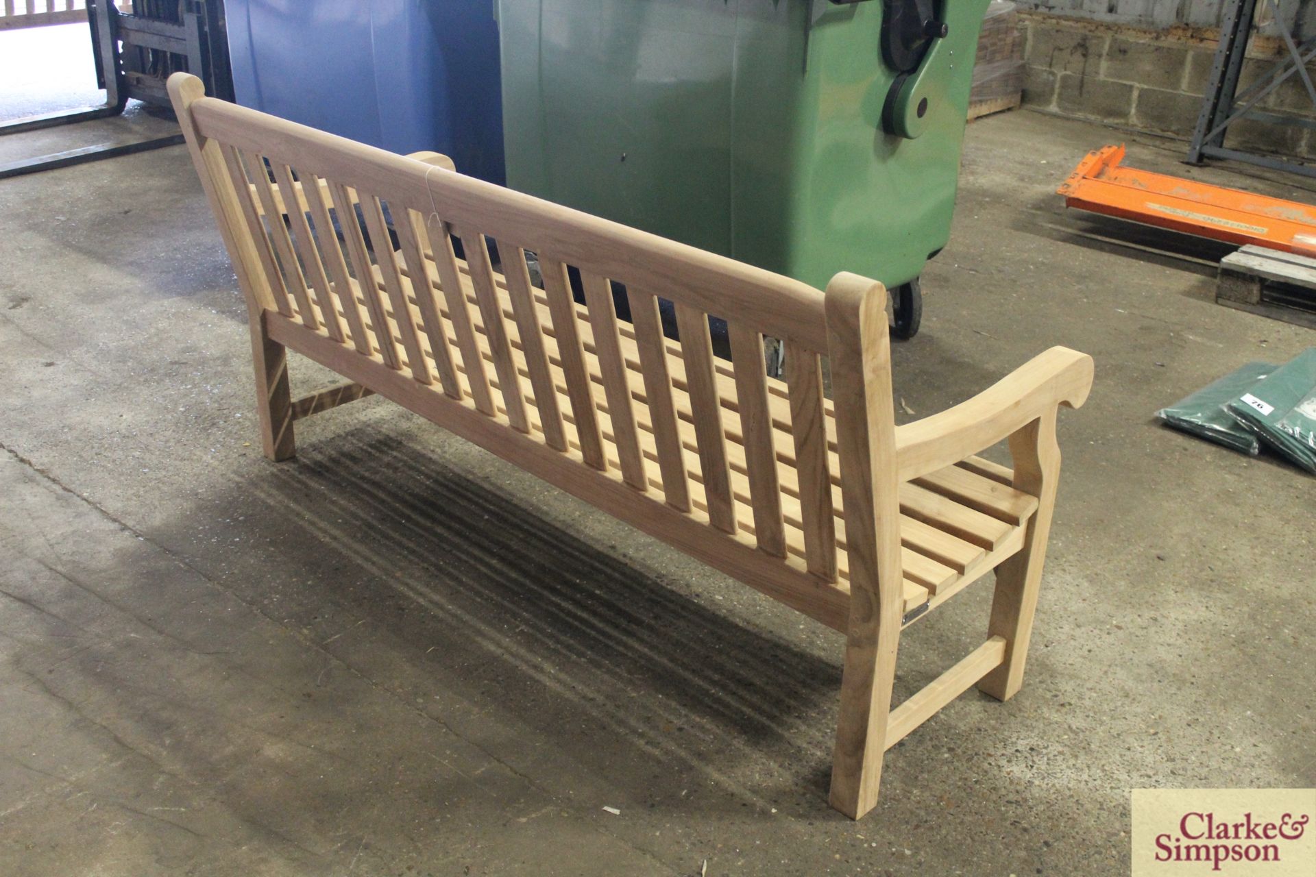 Assembled Bucklesham Teak 6ft bench. - Image 3 of 4