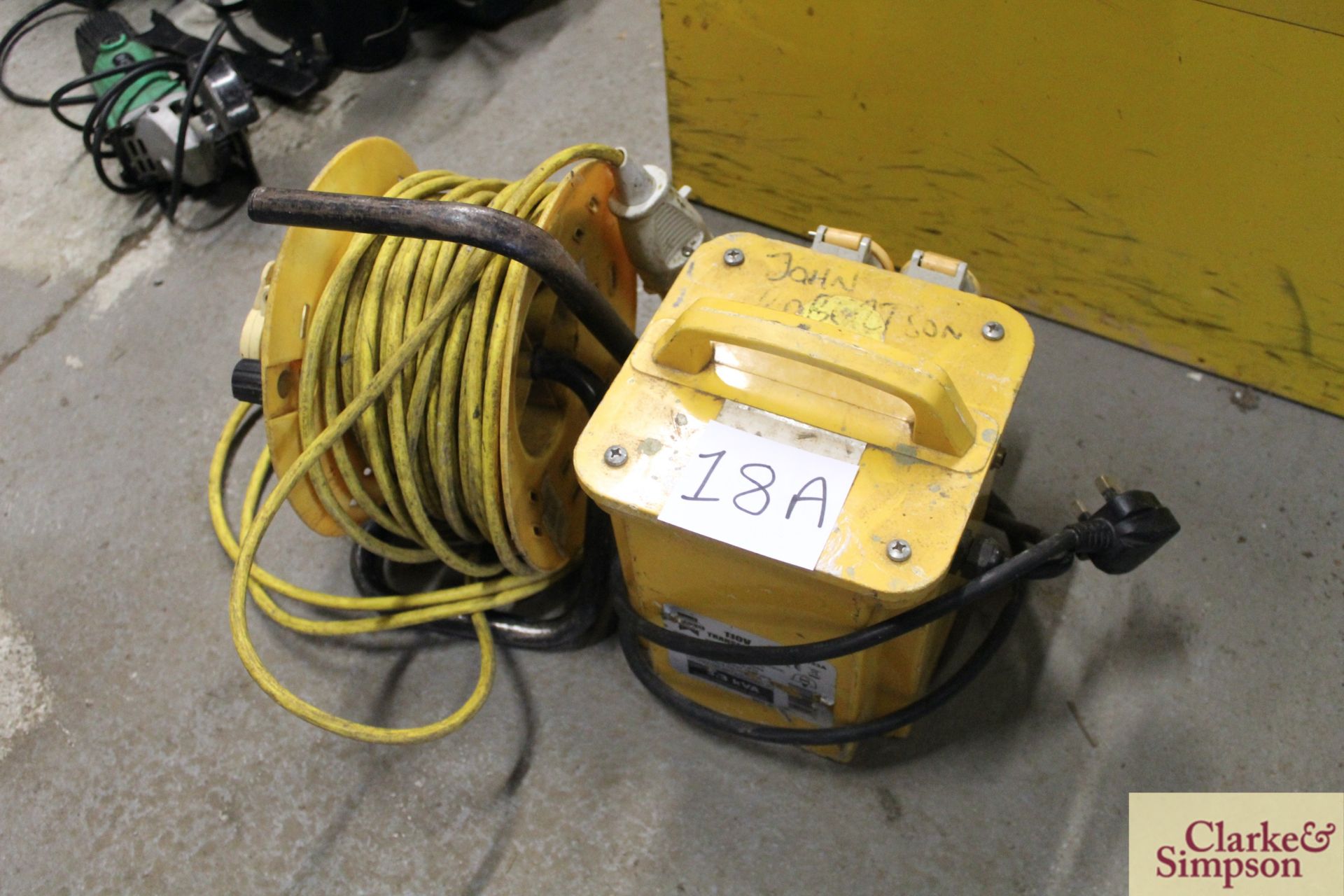 Electrical transformer with an extension cable.