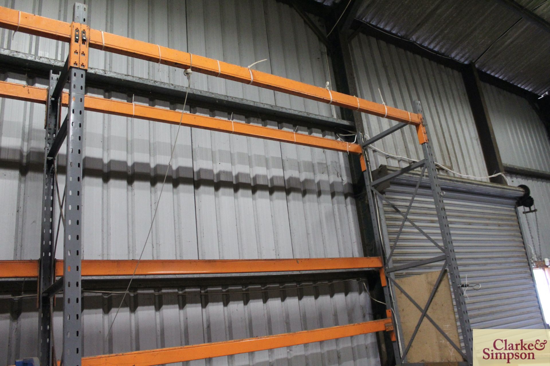 c.9.4m of pallet racking. Comprising 4x uprights and 13x shelves. To be sold in situ and removed - Image 6 of 11