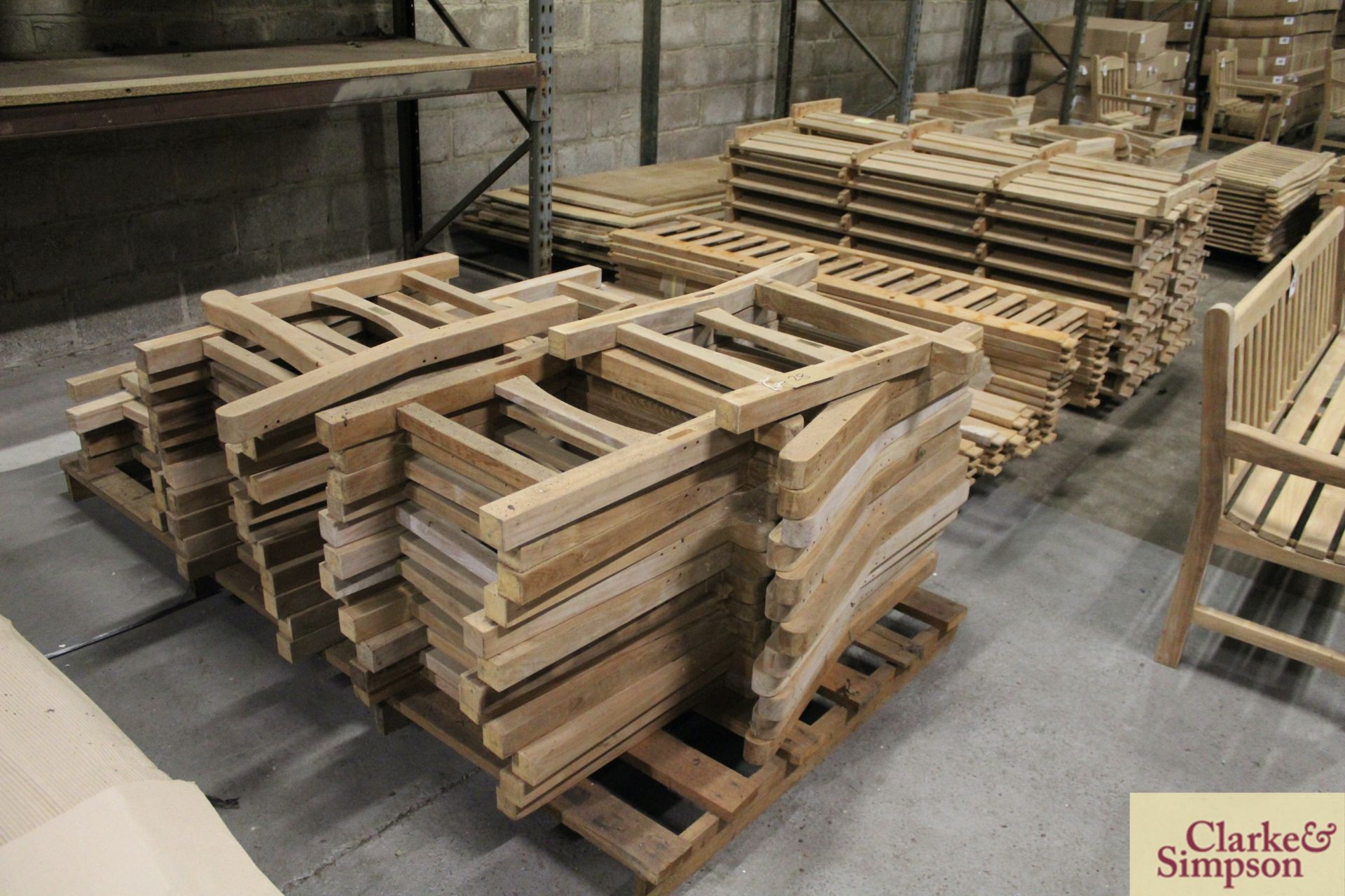 1x assembled Teak 6ft bench and components for a further 11 benches. - Image 7 of 11