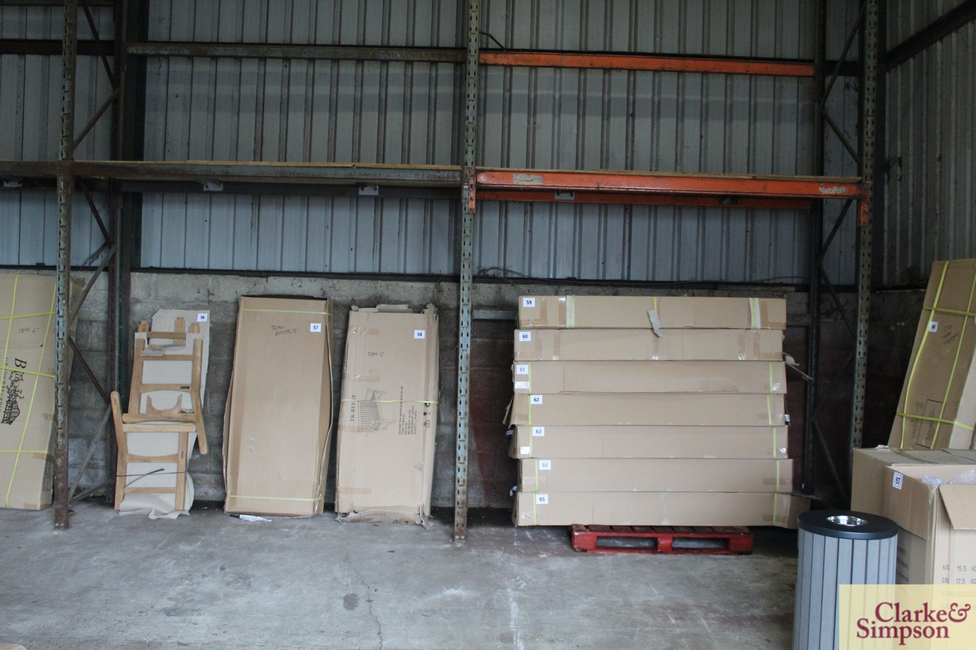 c.22m of pallet racking. Comprising 9x uprights and 20x shelves (some with chipboard). To be sold in - Image 9 of 13