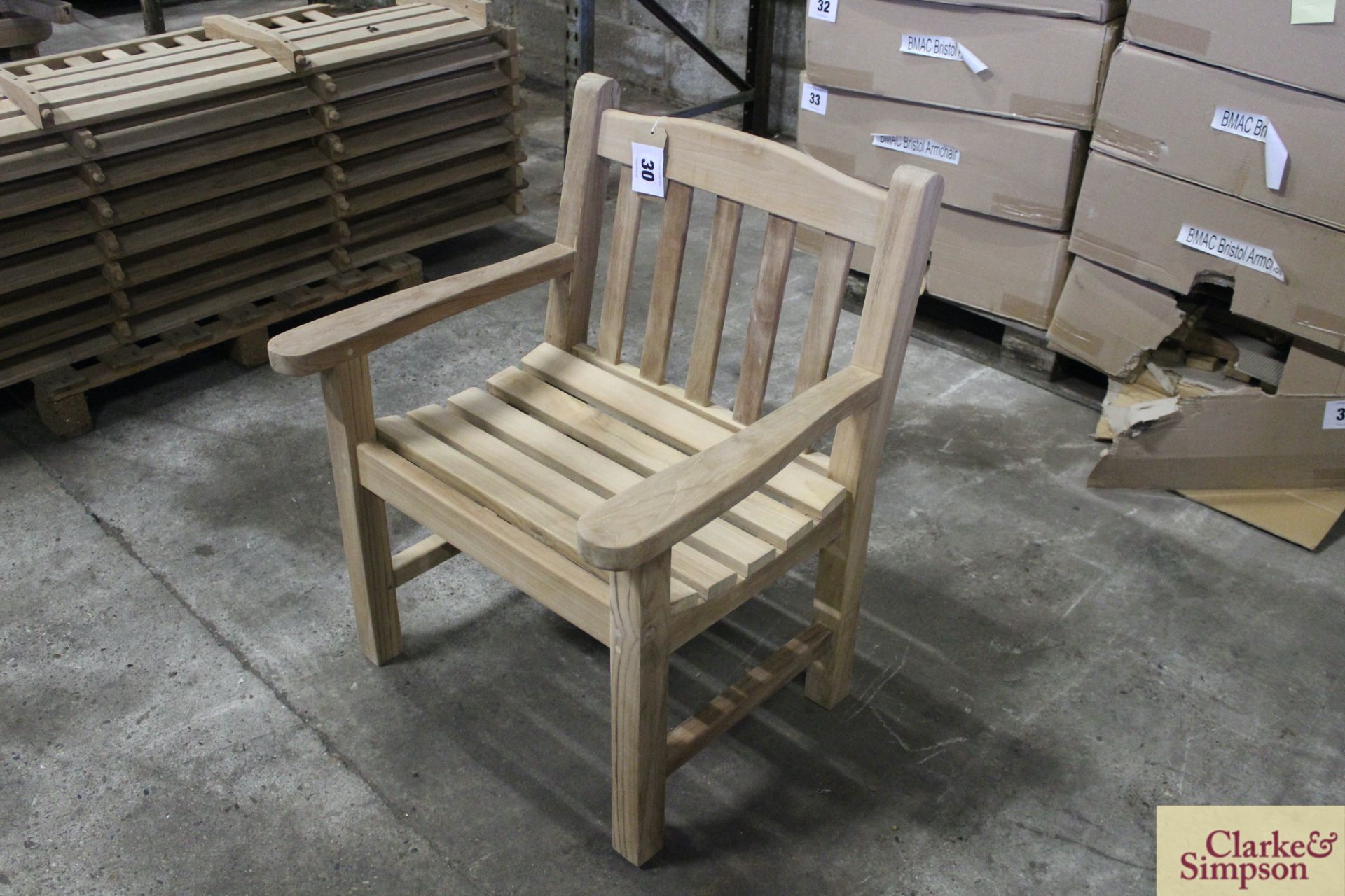 Assembled Bristol Teak armchair. - Image 2 of 4