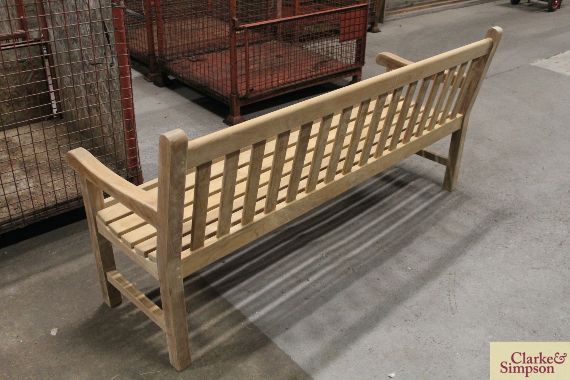 1x assembled Teak 6ft bench and components for a further 11 benches. - Image 4 of 11