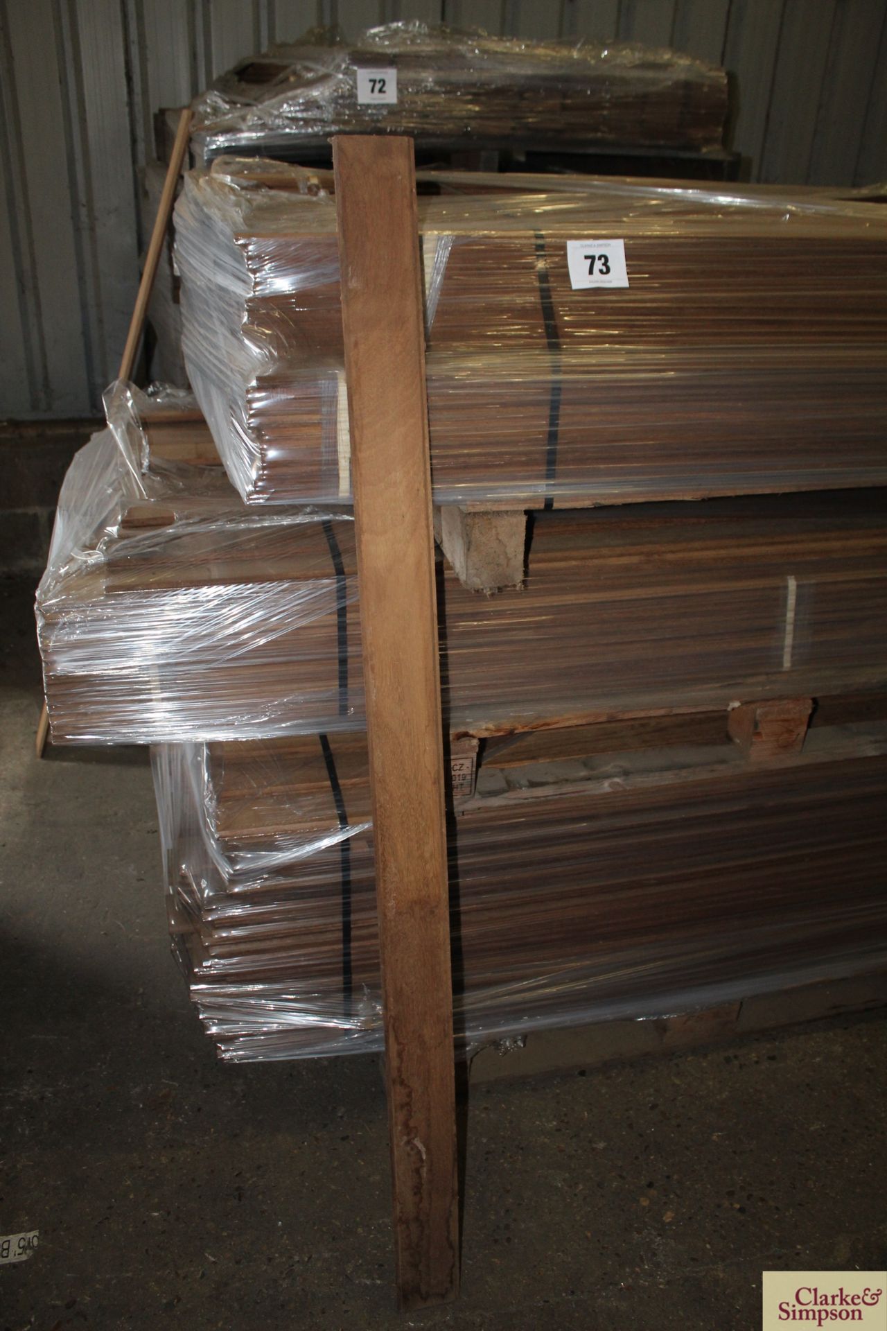 3x pallets of kiln dried Iroko planed tongue and groove. In 160cm, 180cm and 210cm lengths. V - Image 2 of 4