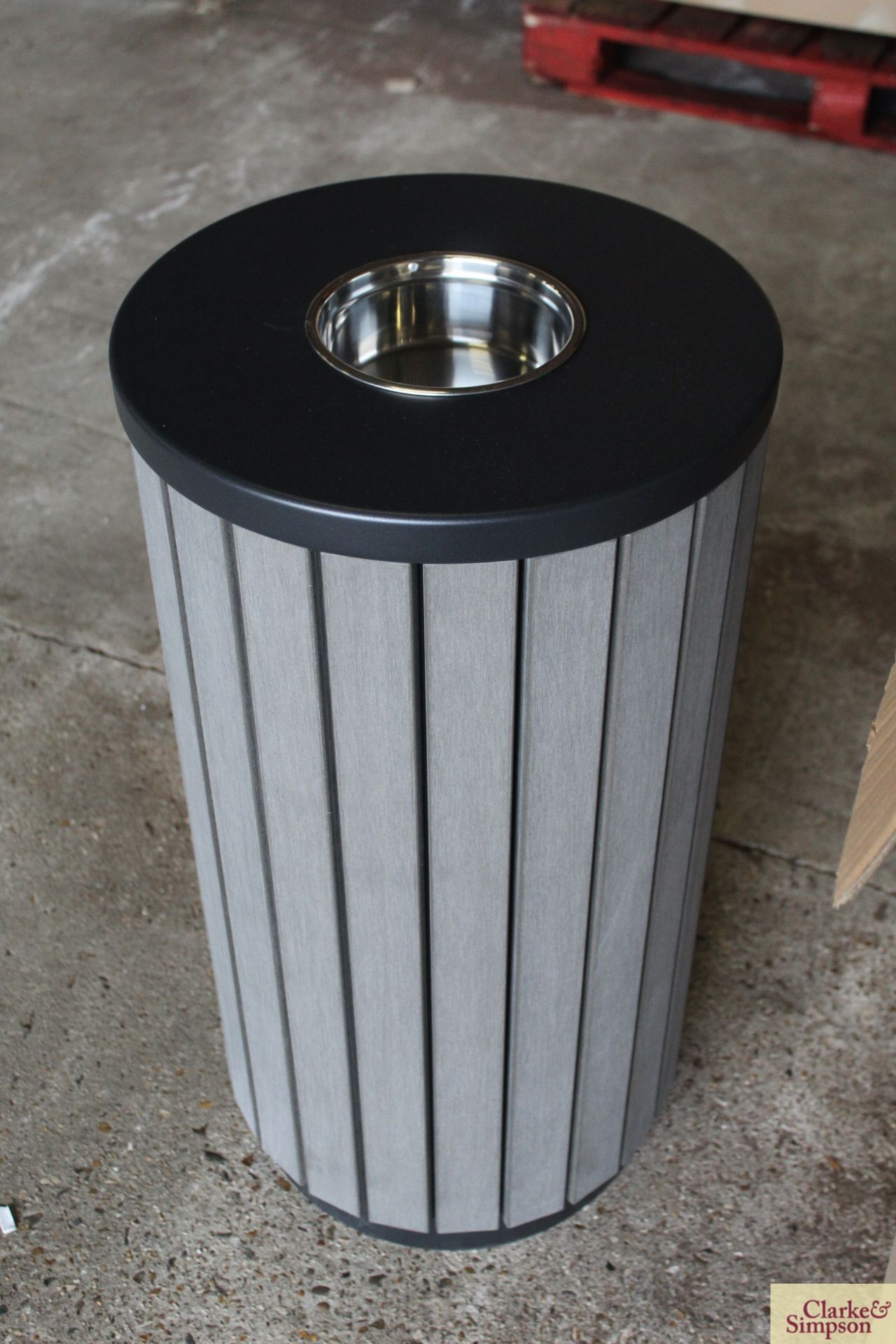 4x boxed outdoor waste bins with ash trays. - Image 3 of 3