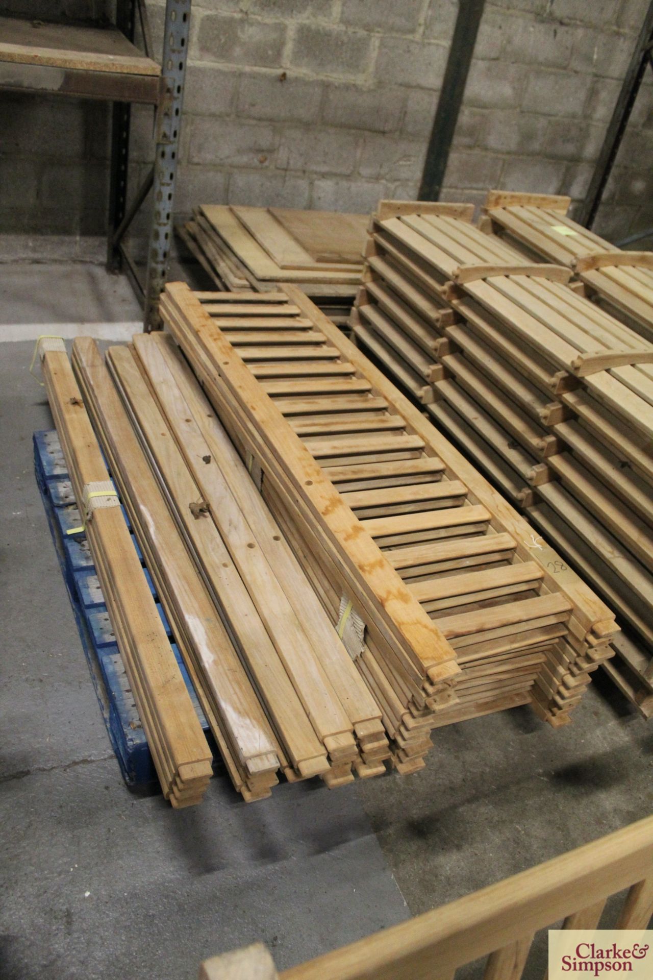 1x assembled Teak 6ft bench and components for a further 11 benches. - Image 10 of 11