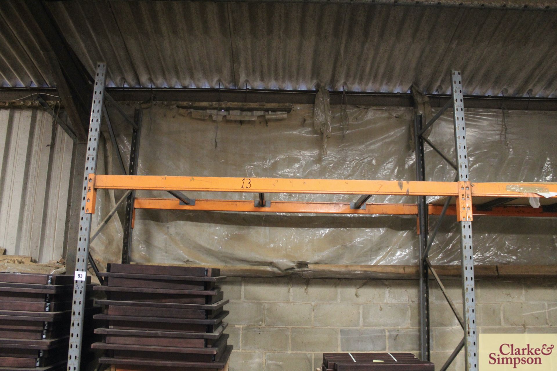 c.14.2m of pallet racking. Comprising 6x uprights and 11x shelves. - Image 2 of 13