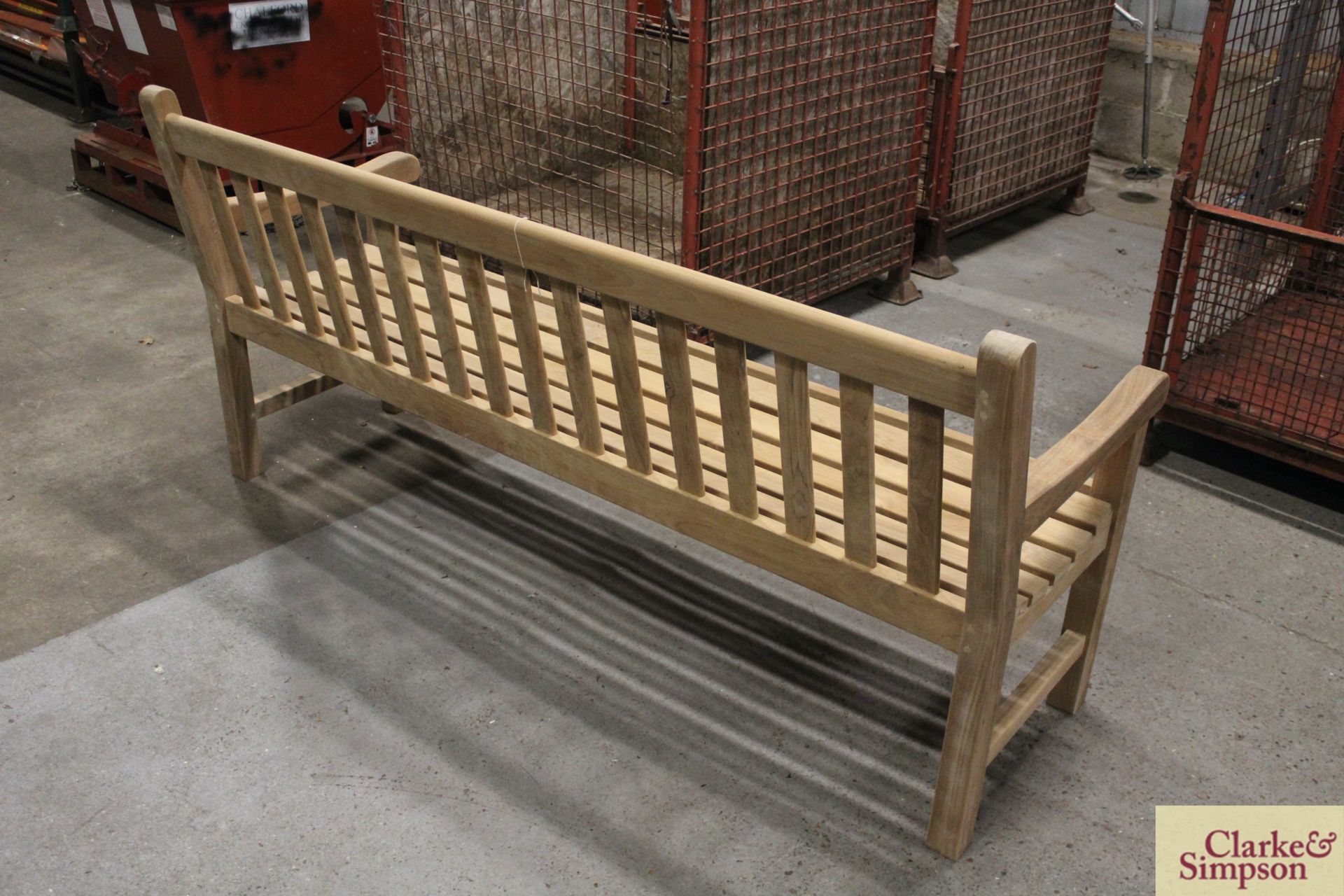 1x assembled Teak 6ft bench and components for a further 11 benches. - Image 3 of 11