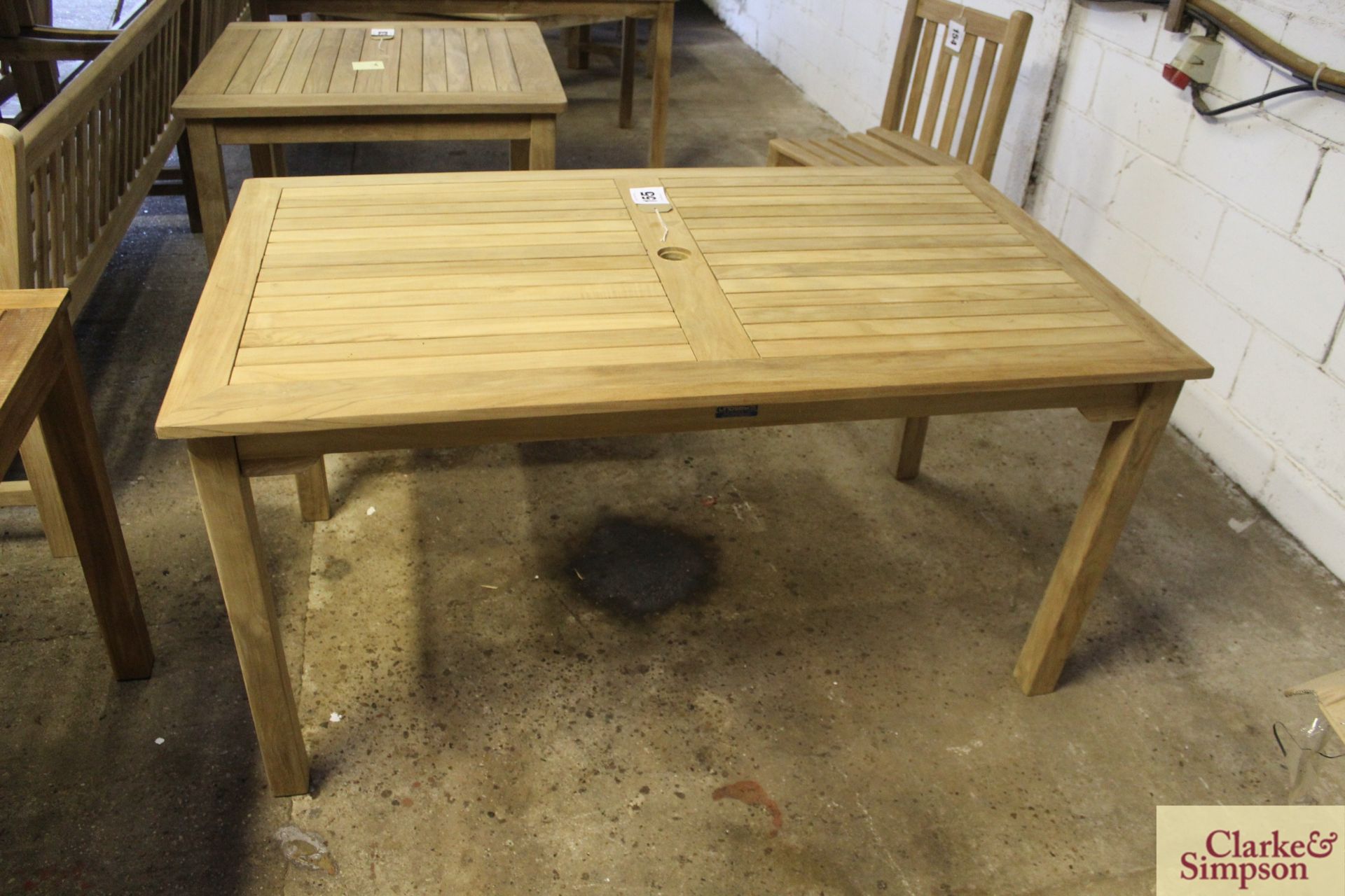 Assembled Teak 5ft table. - Image 2 of 2